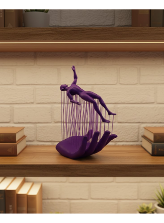 3D El Formlu İnsan Figürü Mor Özgün Sanat Biblosu 12x18 cm