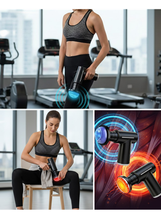 Profesyonel Derin Doku Masaj Aleti 6 Başlık 1800 mAh Batarya