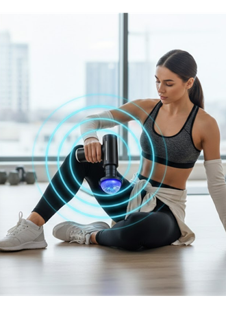 Isıtmalı Soğutmalı Masaj Tabancası 3200 RPM Sessiz Motor USB C Şarjlı