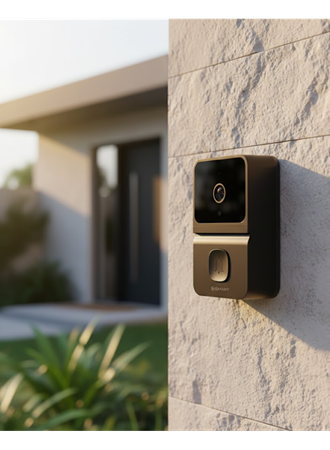 WiFi Akıllı Kapı Zili 85 Derece Geniş Açı Android iOS Uyumlu