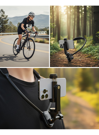 Esnek Silikon Boyun Montajlı Telefon Tutucu Canlı Yayın ve Vlog Çekim