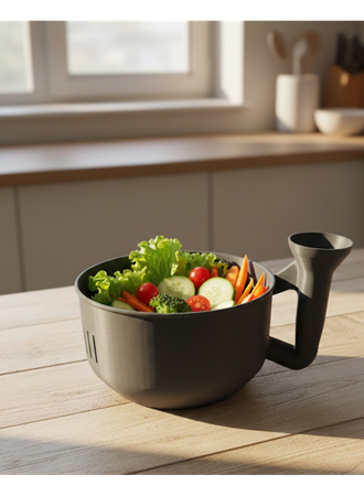 Ergonomik Saplı Sebze Süzgeçli Yıkayıcı Çok Amaçlı Mutfak Ürünü