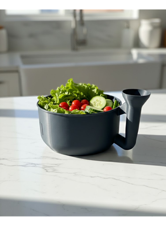 Pratik Sebze Yıkayıcı Süzgeçli Hazneli Ergonomik Saplı Mutfak Yardımcısı