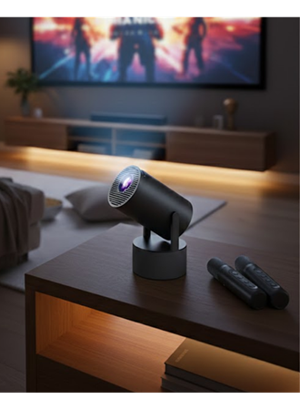 Akıllı Projeksiyon Cihazı Karaoke Mikrofonlu 1080P Android