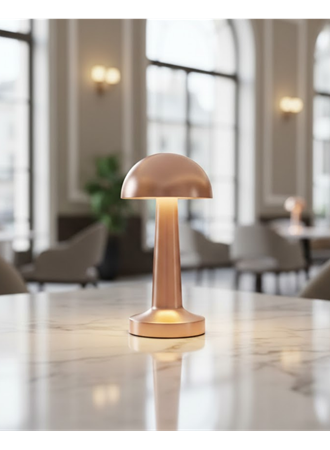 Şarjlı LED Masa Lambası 3 Kademe Dokunmatik Bronz Modern Tasarım