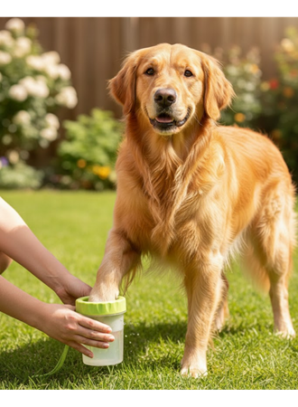 Yuvarlak Başlıklı Köpek Pati Temizleyici Yumuşak Silikon Fırçalı
