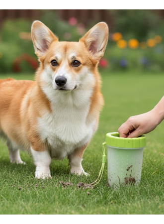 Silikon Kıllı Köpek Pati Temizleme Kabı Orta Büyük Irklar İçin Taşınabilir