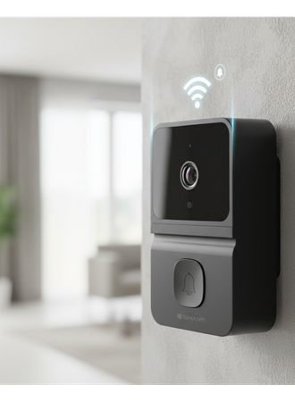 ŞARJLI KAMERALI KAPI ZİLİ SİYAH