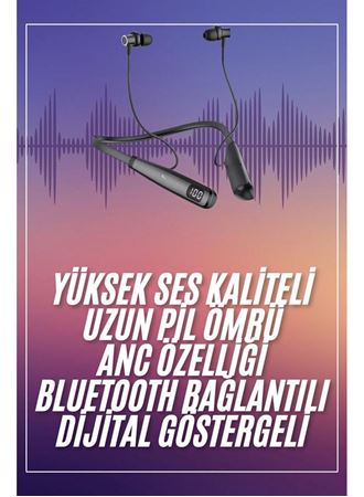 Boyun Askılı 100 Saat Kablosuz Kulaklık Göstergeli Bluetooth Kulaklık