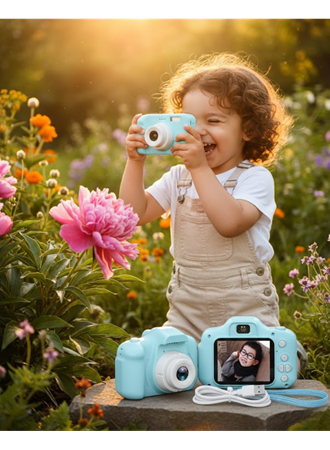 Mavi Kompakt Mini Kamera HD Video ve Fotoğraf Çekim Özellikli Şarjlı Model