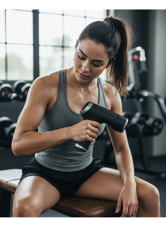 4 Başlıklı Darbeli Şarjlı Masaj Aleti Tabancası Kablosuz