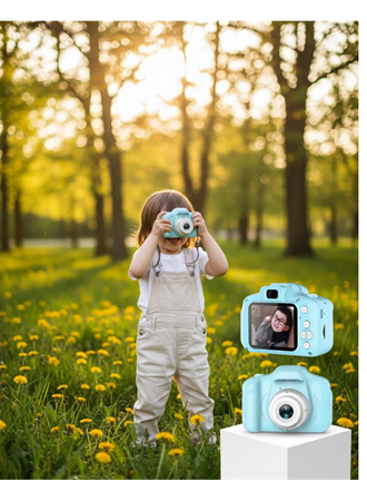 Mavi Şarjlı Mini Kamera HD Video Fotoğraf Çekimli Genişletilebilir Hafızalı