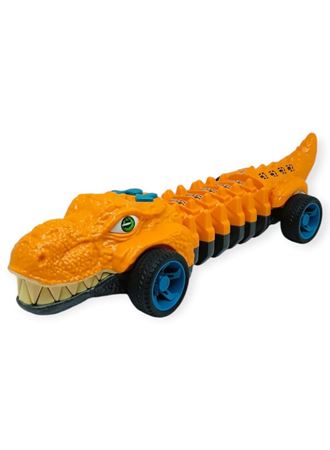 Timsah Araba - Otomatik Hareketli Sesli Işıklı 32 cm - Turuncu Timsah