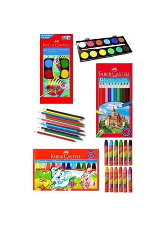 Öğrenci Boyama Seti 3 Lü 12 Renk Sulu Boya 12 Renk Kuru Boya 12 Renk Pastel Boya Kaliteli