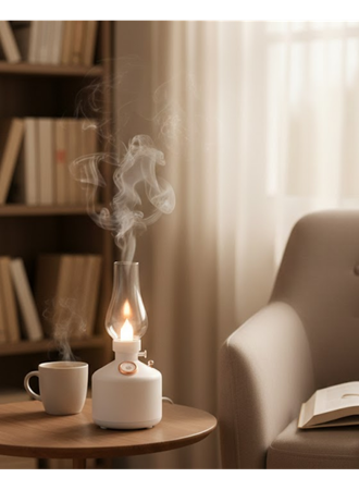 Retro LED Işıklı 1200 mAh Şarjlı Aroma Difüzörü 280 ml Su Kapasiteli