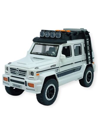 Sesli Işıklı Metal Off- Road Araba 16 cm - D700-04 - Beyaz