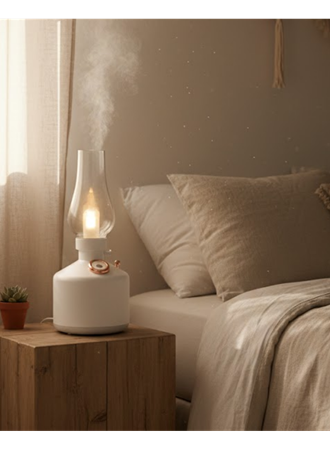 Vintage Dekoratif Gaz Lambası Görünümlü Aromaterapi Difüzör 1200 mAh USB Şarjlı