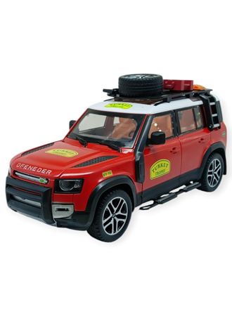 Model Araçlar - Metal Sesli Off-Road Araba 22 cm - Kırmızı