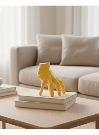 3D Sarı El Tasarım Dekor 17x16 cm Konsol ve Şömine Üstü Aksesuar