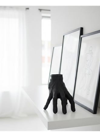 3D Siyah El Biblo 27x22 cm İddialı Ev Dekorasyonu