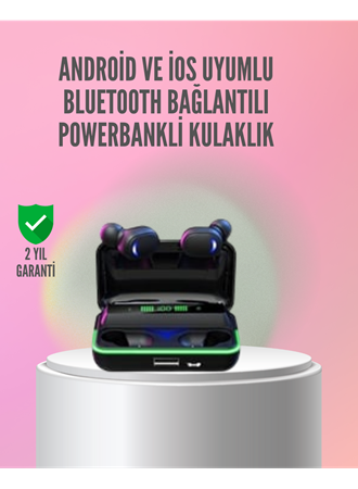 Powerbank Özellikli Bluetooth 5.1 Kulaklık Oyun ve Müzik İçin