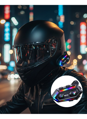 IPX6 Su Geçirmez Intercom 1000m Bağlantı 1000mAh Batarya RGB Işıklı