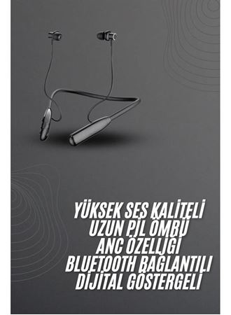 100 Saat Bluetooth Kulaklık Dijital Göstergeli ANC Özelliği Kablolu