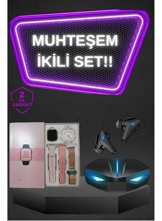 Kadınlar İçin Dokunmatik Ekran Akıllı Saat ve Gamer Kablosuz Bluetooth Kulaklık ANC Özelliği