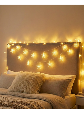 Dekoratif Yıldız LED Aydınlatma 5 Metre Sabit Işık İç Mekan Kullanım