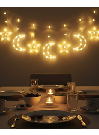 Dekoratif Büyük Ay Yıldız Ramazan Led Işık