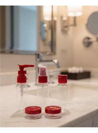 5’li Seyahat Boy Kozmetik Şişe Seti 30 ml Çantalı Organizer