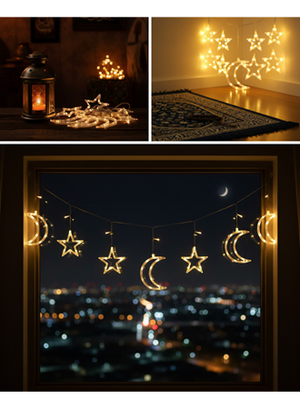 Büyük Ay Yıldız Led Ramazan Süsü Dekoratif Işık