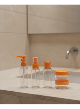 30 ml 5’li Seyahat Şişesi Seti Çantalı Kozmetik Organizer