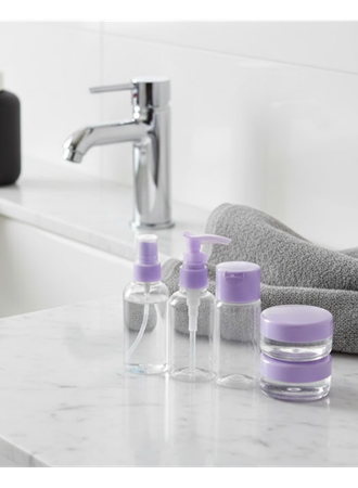 5 Parça Seyahat Banyo Seti 30 ml Şeffaf Taşınabilir Şişe Seti