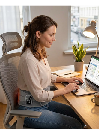 USB Şarjlı Isıtmalı Bel Masaj Kemeri 3 Farklı Masaj Modu