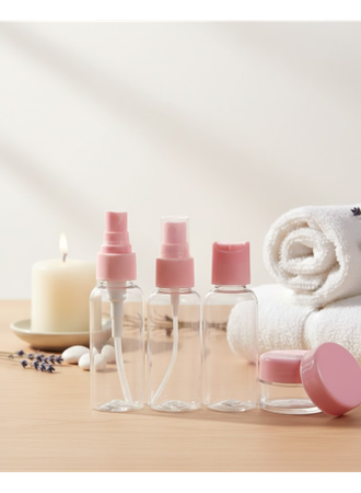 5 Parça Seyahat Boy Kozmetik Seti Şeffaf Düzenleyici