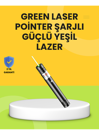 Uzun Mesafe Görünürlüklü Yeşil Lazer Pointer Şarjlı