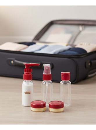 Seyahat İçin 5’li Şeffaf Kozmetik Organizer Seti