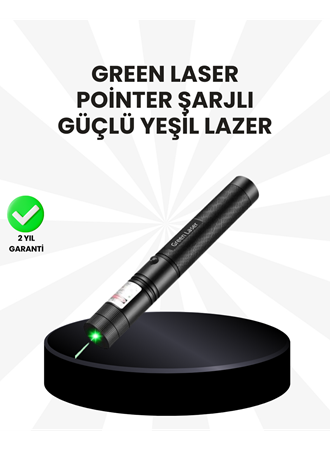 Yüksek Güçlü Yeşil Lazer Pointer 5000mW Şarjlı