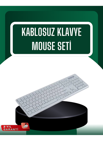 USB Alıcılı Kablosuz Klavye Mouse - Geniş Uyumluluk, Sessiz Tuşlar