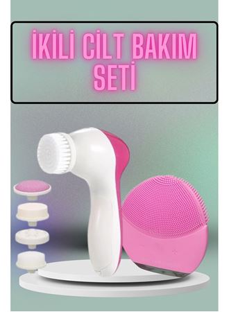 İkili Cilt Bakım Seti 5 Başlıklı Yüz Temizleme ve Masaj Aleti Canlandırıcı ve Onarıcı