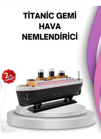Ultra Sessiz Titanik Gemi LED Işıklı Aroma Difüzörü Oda Nemlendirici