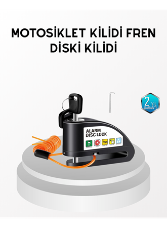 Anti Hırsızlık 110 dB Alarm Disk Fren Kilidi Suya Dayanıklı Çelik Güvenlik Kilidi