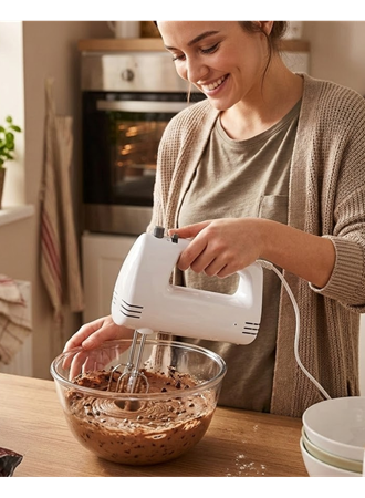 Paslanmaz Çelik Çırpıcılı El Mikseri 250W Çok Kademeli Mutfak Mikseri