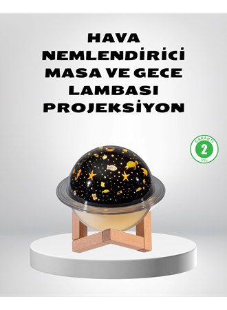 USB Projeksiyon Gece Lambası ve Hava Nemlendirici – Aromaterapi Destekli, Taşınabilir Mini