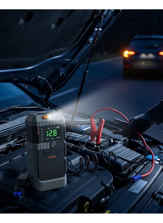 Taşınabilir Akü Takviye Cihazı Araç Çalıştırma ve Dijital Hava Kompresörü Çok Amaçlı Güç Ünitesi