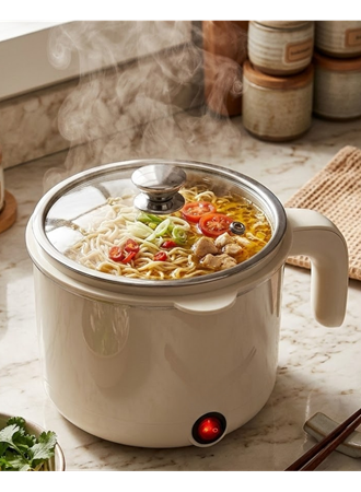Mini Elektrikli Pişirici 1 Litre Buharda Pişirme Tepsili Çok Amaçlı Mutfak Tenceresi