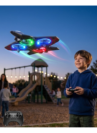 Uzaktan Kumandalı LED Işıklı Drone Uçak 360 Derece Dönüş Özellikli Oyuncak Drone