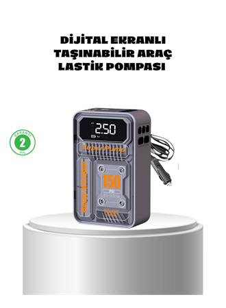 Taşınabilir Kablosuz Hava Pompası – 150 PSI Güçlü Basınç ve 6000mAh Şarjlı