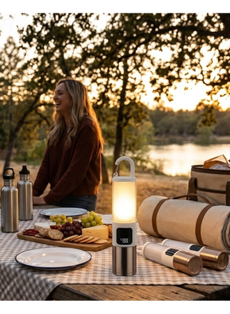 Outdoor Kamp Feneri USB Şarjlı Yüksek Parlaklık Güç Ekranlı LED Aydınlatma